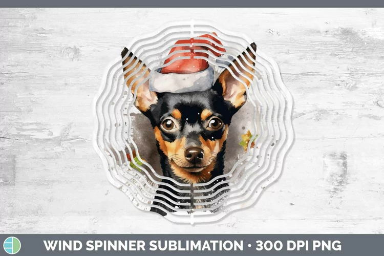Santa Hat Miniature Pinscher Wind Spinner Sublimation Spinne
