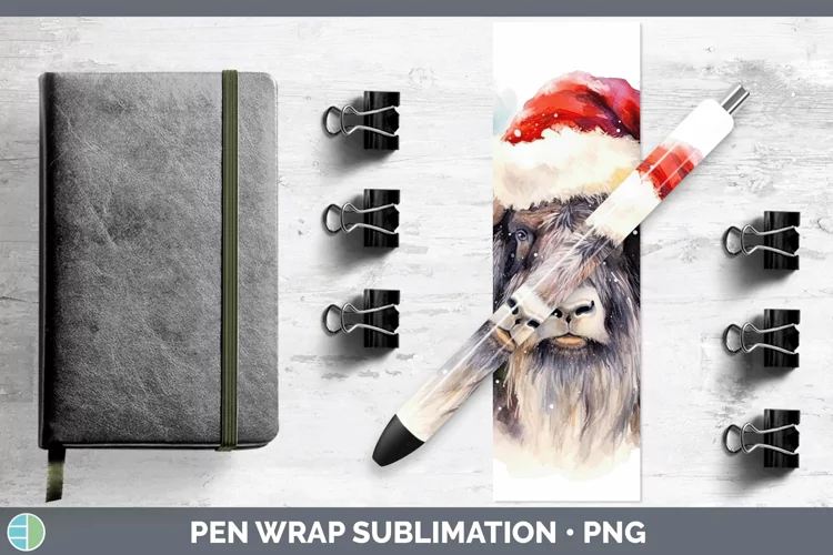 Santa Hat Musk Ox Pen Wrap Sublimation Epoxy Pen Designs
