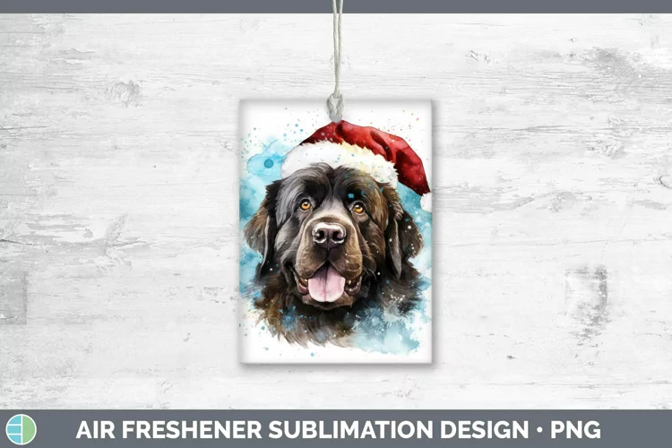 Santa Hat Newfoundland Air Freshener Sublimation Car Freshen