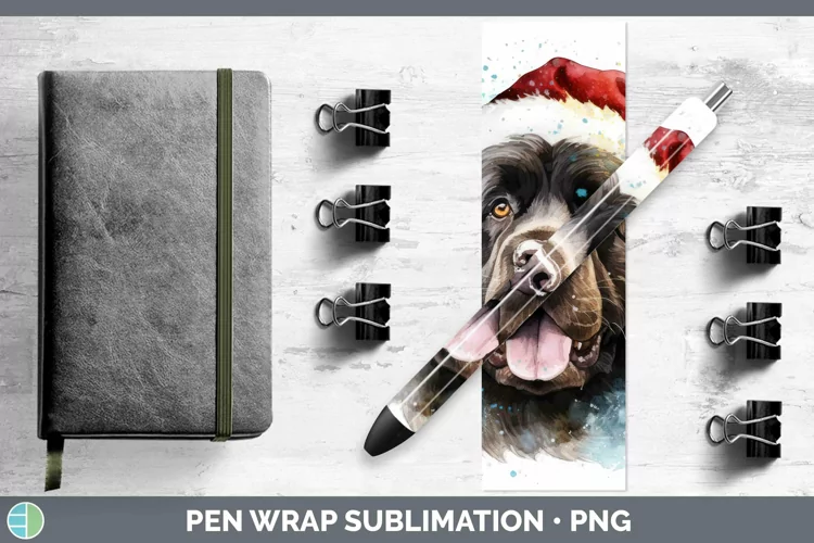 Santa Hat Newfoundland Pen Wrap Sublimation Epoxy Pen Design