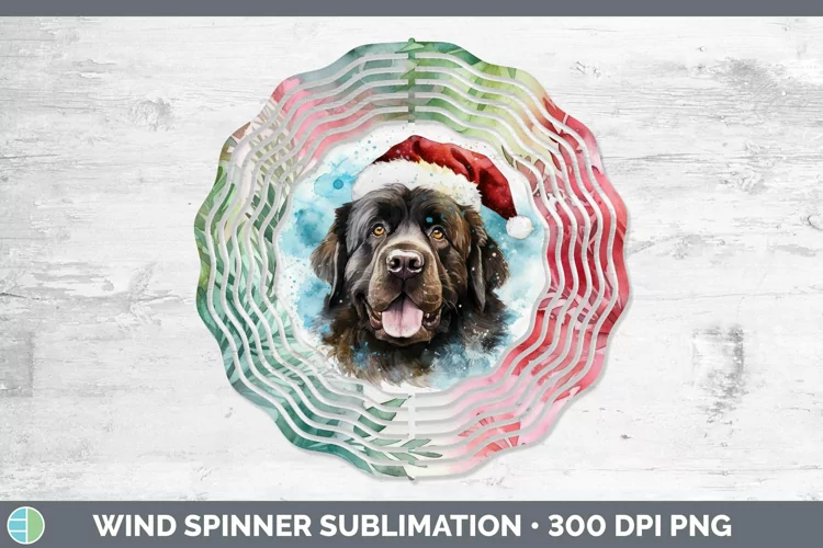 Santa Hat Newfoundland Wind Spinner Sublimation Spinner Desi