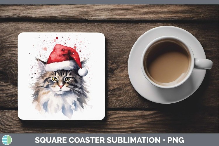 GorgeousSanta Hat Square Coaster design.