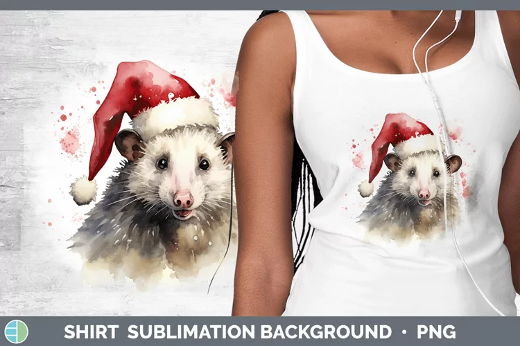Santa Hat Opossum Shirt Sublimation Sublimation Background D
