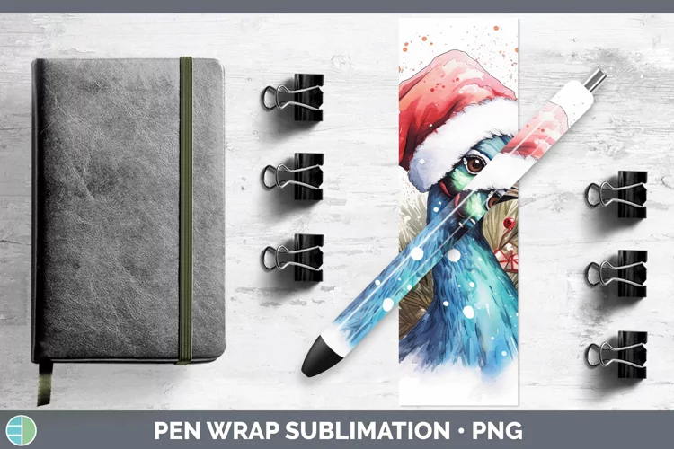 Santa Hat Peacock Pen Wrap Sublimation Epoxy Pen Designs