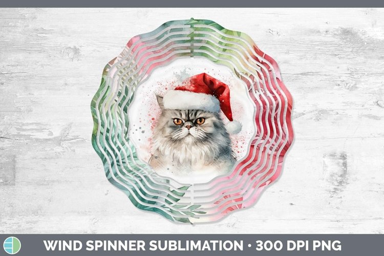 Santa Hat Persian Cat Wind Spinner Sublimation Spinner Desig