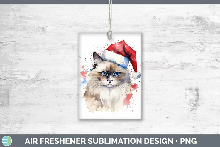 Santa Hat Ragdoll Cat Air Freshener Sublimation Car Freshene