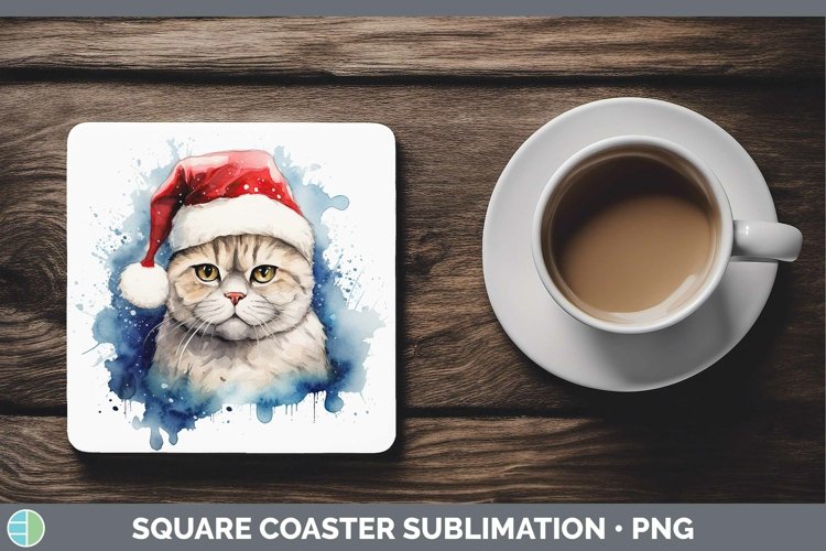 GorgeousSanta Hat Square Coaster design.