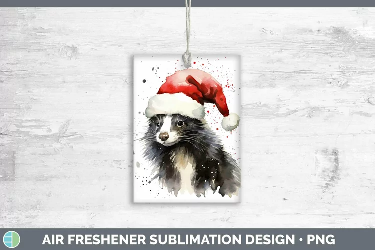 Santa Hat Skunk Air Freshener Sublimation Car Freshener Desi