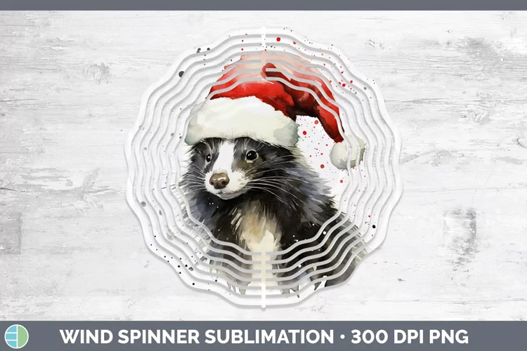 Santa Hat Skunk Wind Spinner Sublimation Spinner Designs