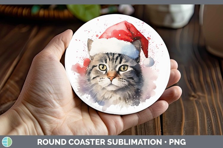 GorgeousSanta Hat Round Coaster design.