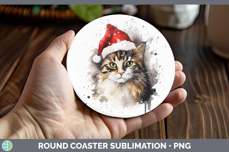 GorgeousSanta Hat Round Coaster design.