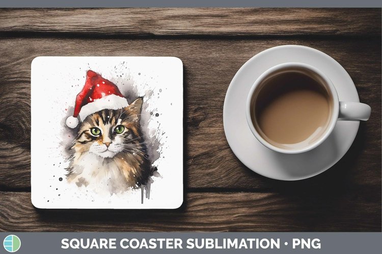 GorgeousSanta Hat Square Coaster design.