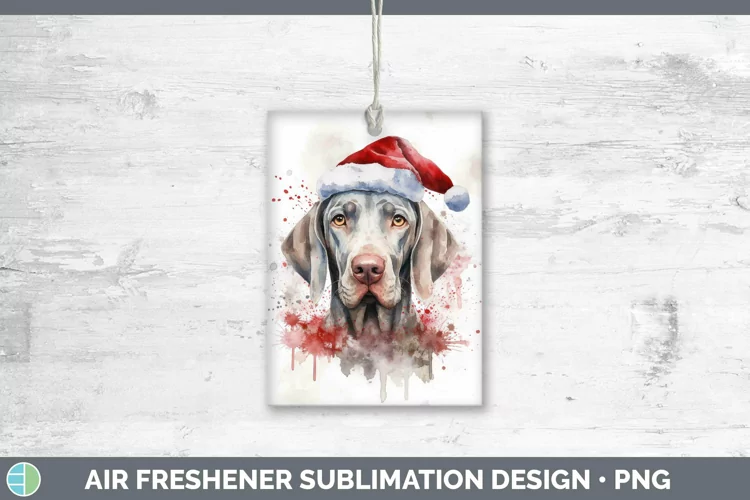 Santa Hat Weimaraner Air Freshener Sublimation Car Freshener
