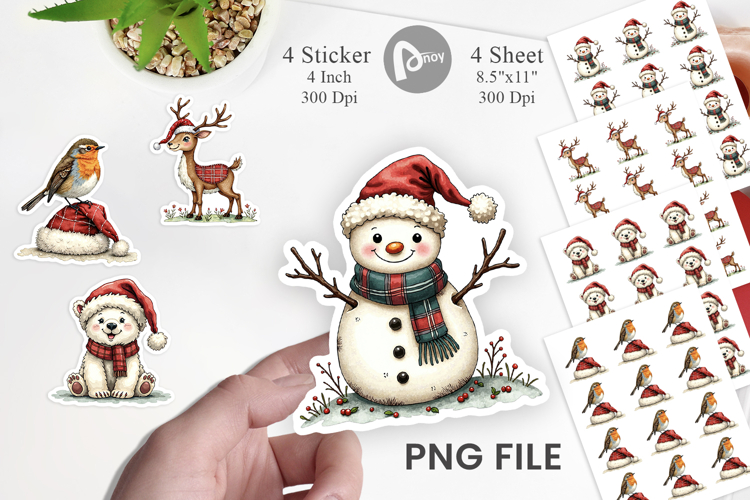Santa Hat Whimsy Sticker example image 1