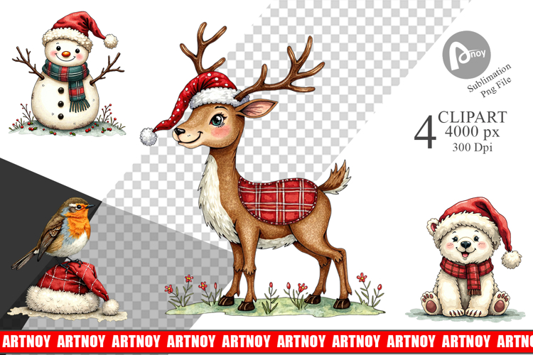 Santa Hat Whimsy Clipart