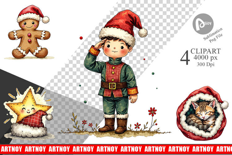Santa Hat Whimsy Clipart