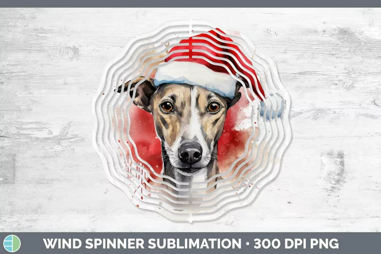Santa Hat Whippet Wind Spinner Sublimation Spinner Designs