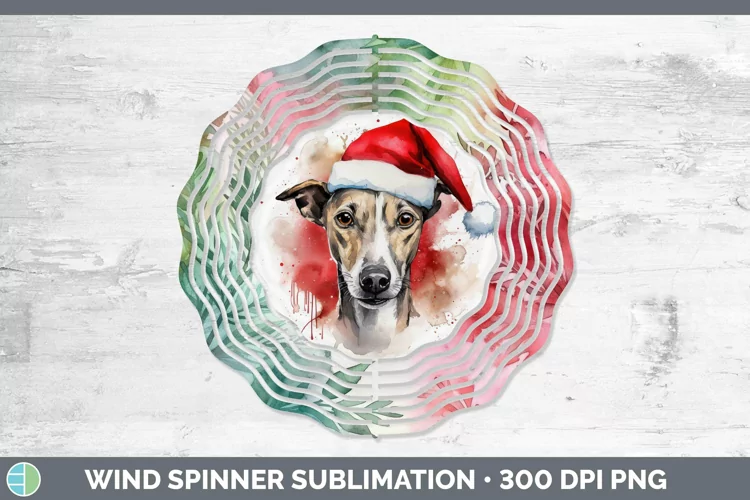Santa Hat Whippet Wind Spinner Sublimation Spinner Designs