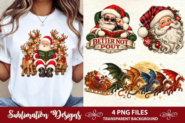 Santa Knows What You Did Funny Santa and Reindeer Christmas