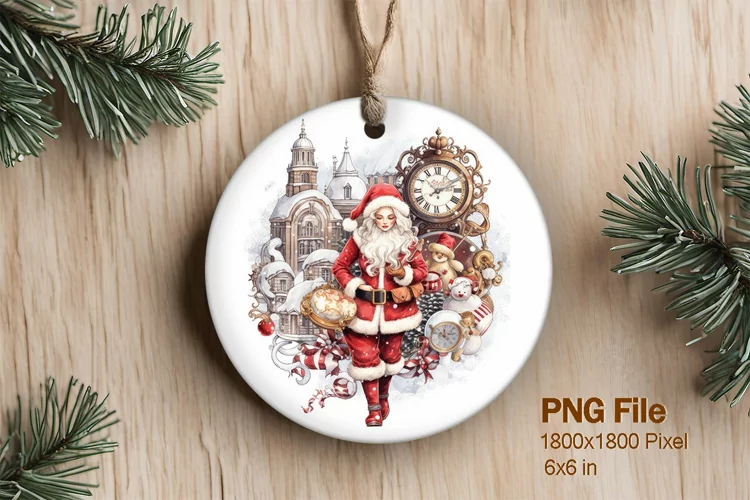 Christmas Ornament Santa Ladies Tree Decorate Sublimation