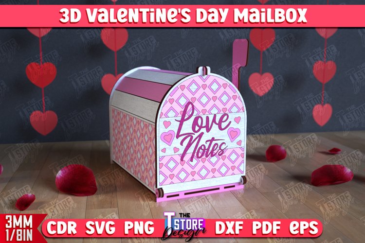 3D Valentines Day Mailbox | Valentine Card | Post Box | CNC