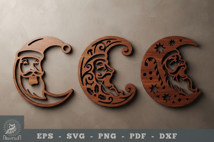 Santa Moonface Lasercut Wall Decoration