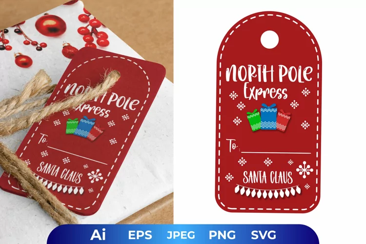North Pole Express for Christmas Tag