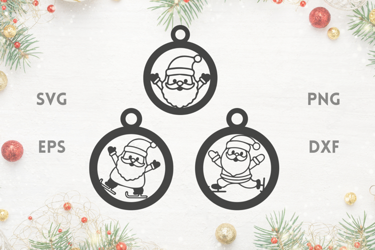 Cute Santas Ornaments SVG
