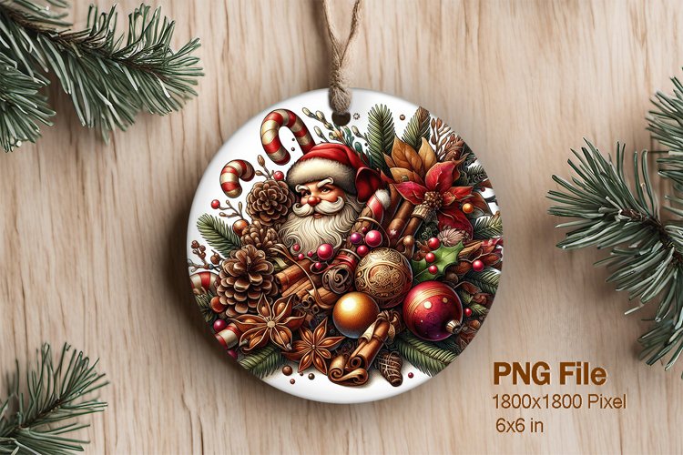 Christmas Ornament Santa Snow Tree Decorate Sublimation_3 example image 1