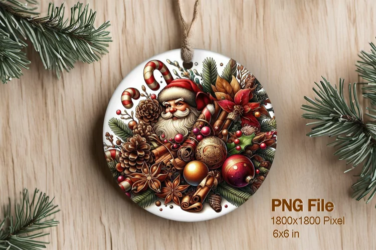 Christmas Ornament Santa Snow Tree Decorate Sublimation_3