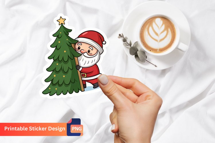Holiday Santa Claus Stickers, Christmas Tree Decoration