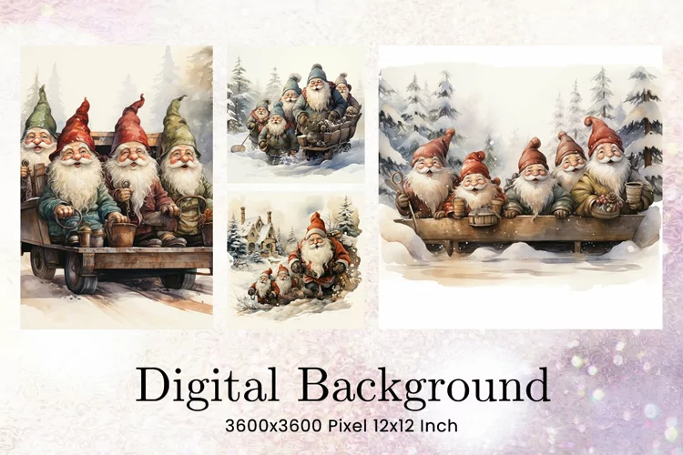Santa Claus Vintage Watercolor Background Christmas Santa