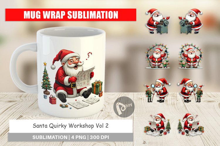 Santas Quirky Workshop Mug Wrap
