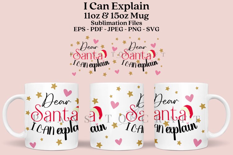 santa quotes christmas coffee mug sublimation wrap glass mug wrap svg presized for 11oz and 15oz glass mug are sublimation files