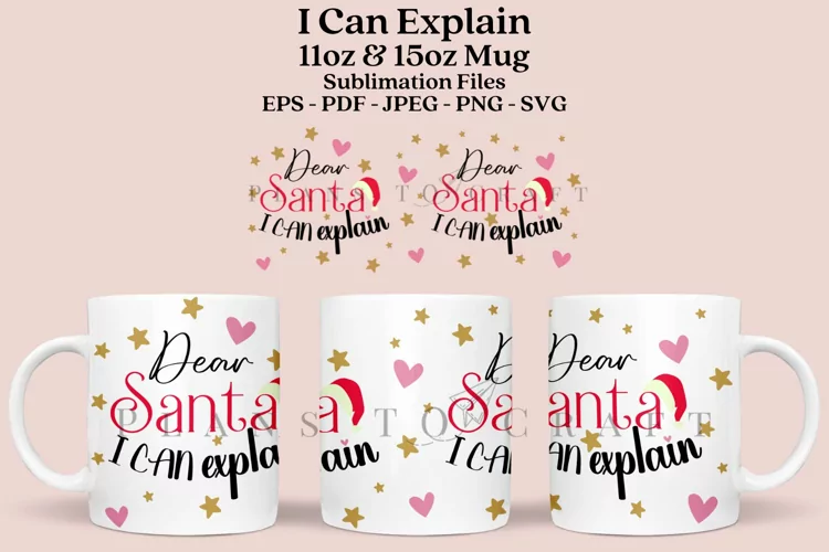 Santa Quotes Mug Sublimation Wrap SVG