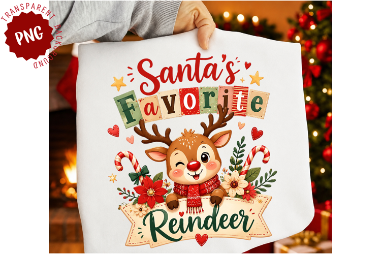 Santa's Favorite Reindeer PNG