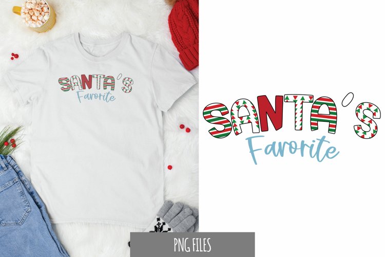 Santa's Favorite with Christmas Element Sublimation example image 1