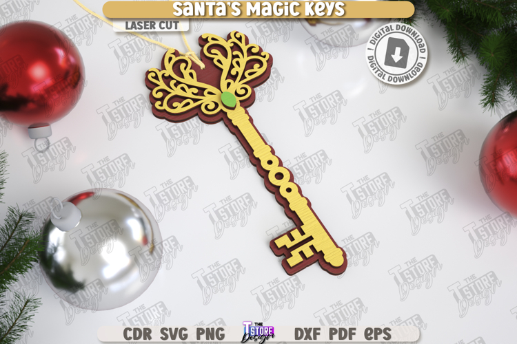 Santas Magic Key Laser Cut | Christmas Tree Toy | Holidays