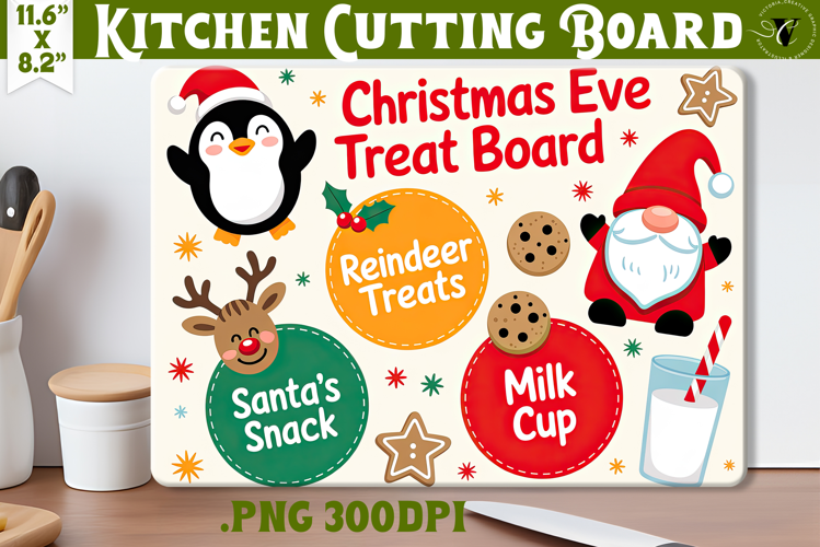 Christmas Treat Board | Christmas Cutting Board Santa Tray