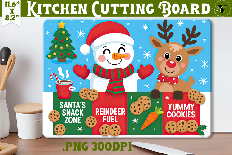 Christmas Treat Board | Christmas Cutting Board Santa Tray