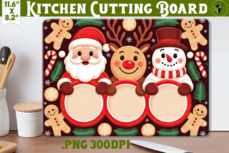 Christmas Treat Board | Christmas Cutting Board Santa Tray example image 1