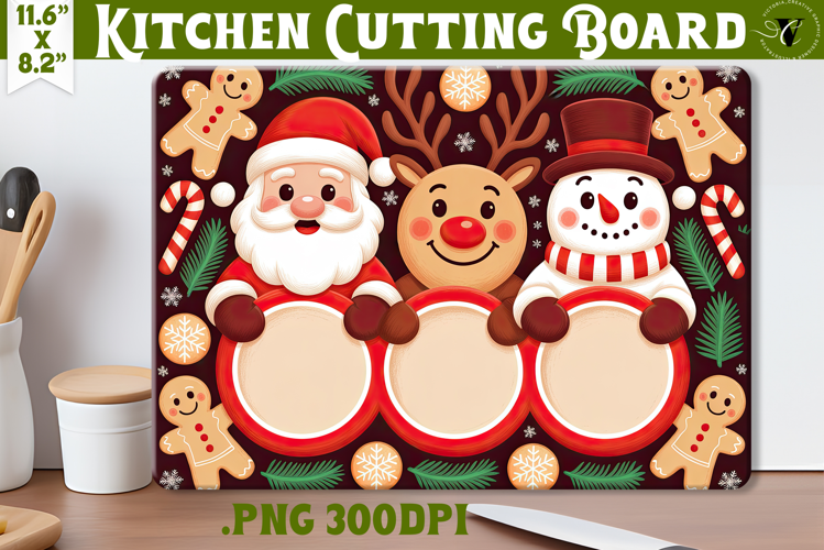 Christmas Treat Board | Christmas Cutting Board Santa Tray