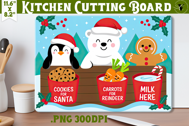 Christmas Treat Board | Christmas Cutting Board Santa Tray
