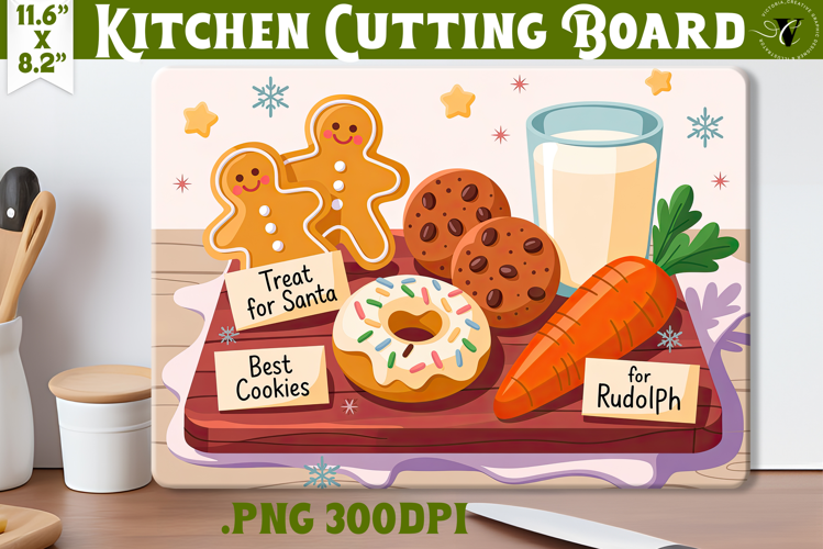 Christmas Treat Board | Christmas Cutting Board Santa Tray
