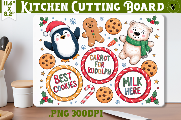 Christmas Treat Board | Christmas Cutting Board Santa Tray