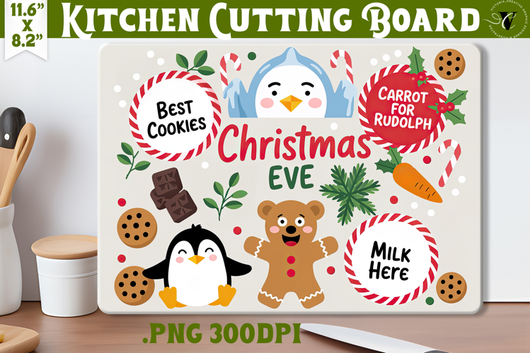 Christmas Treat Board | Christmas Cutting Board Santa Tray