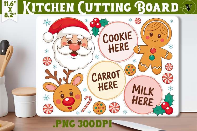 Christmas Treat Board | Christmas Cutting Board Santa Tray