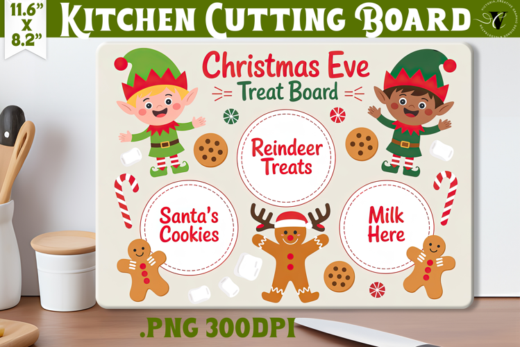 Christmas Treat Board | Christmas Cutting Board Santa Tray