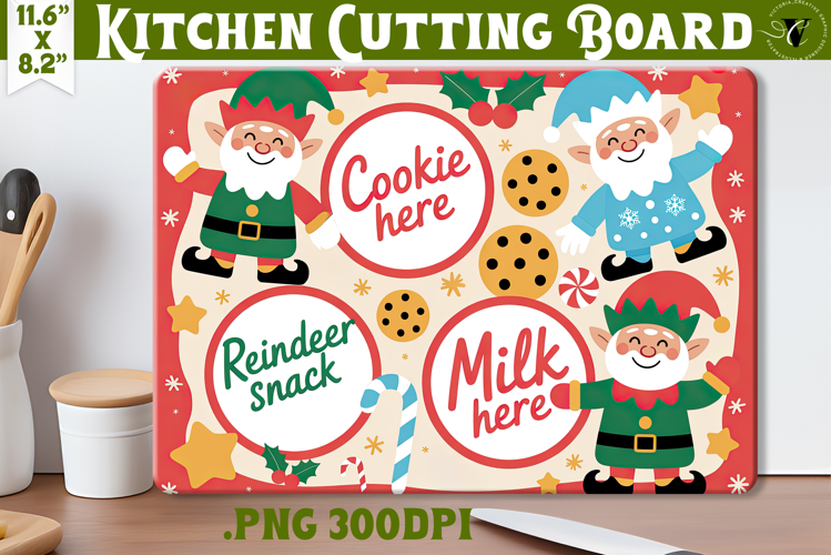 Christmas Treat Board | Christmas Cutting Board Santa Tray