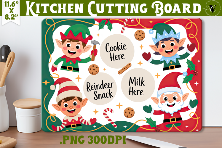 Christmas Treat Board | Christmas Cutting Board Santa Tray